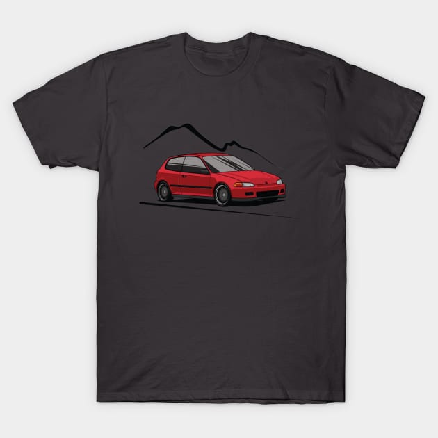 Red Civic EG T-Shirt by dipurnomo